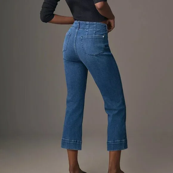 Pilcro Slim 70s High-Rise Crop Flare Jeans - Picture 2 of 12